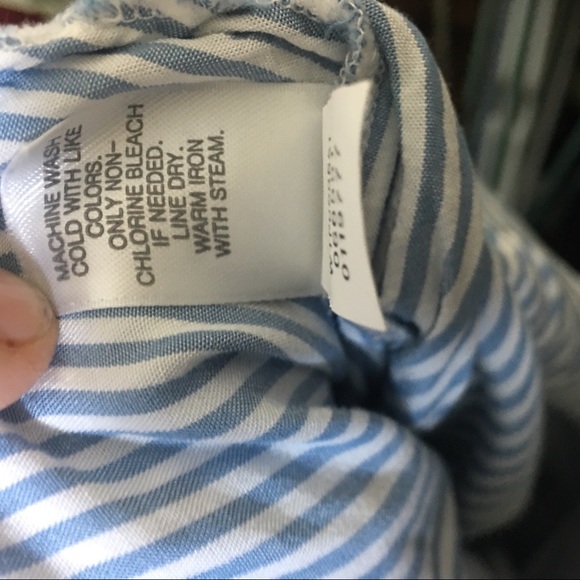 J. Jill Popover Tunic Blue & White Stripe Top - Picture 5 of 7